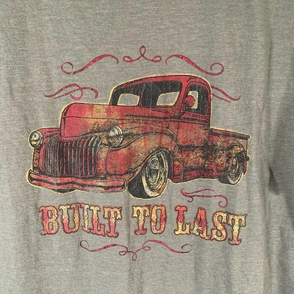 American Highway Shirt Large Green Graphic Print Built to Last Truck - Picture 4 of 6